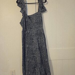NWT Banana Republic Dark Teal and White Midi Dress